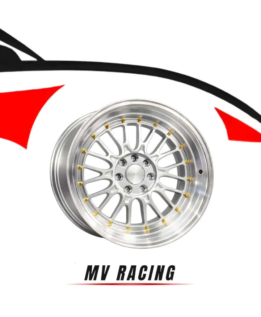 170614F 17X8.5 4X100/114.3 SILVER GOLD RIVETS