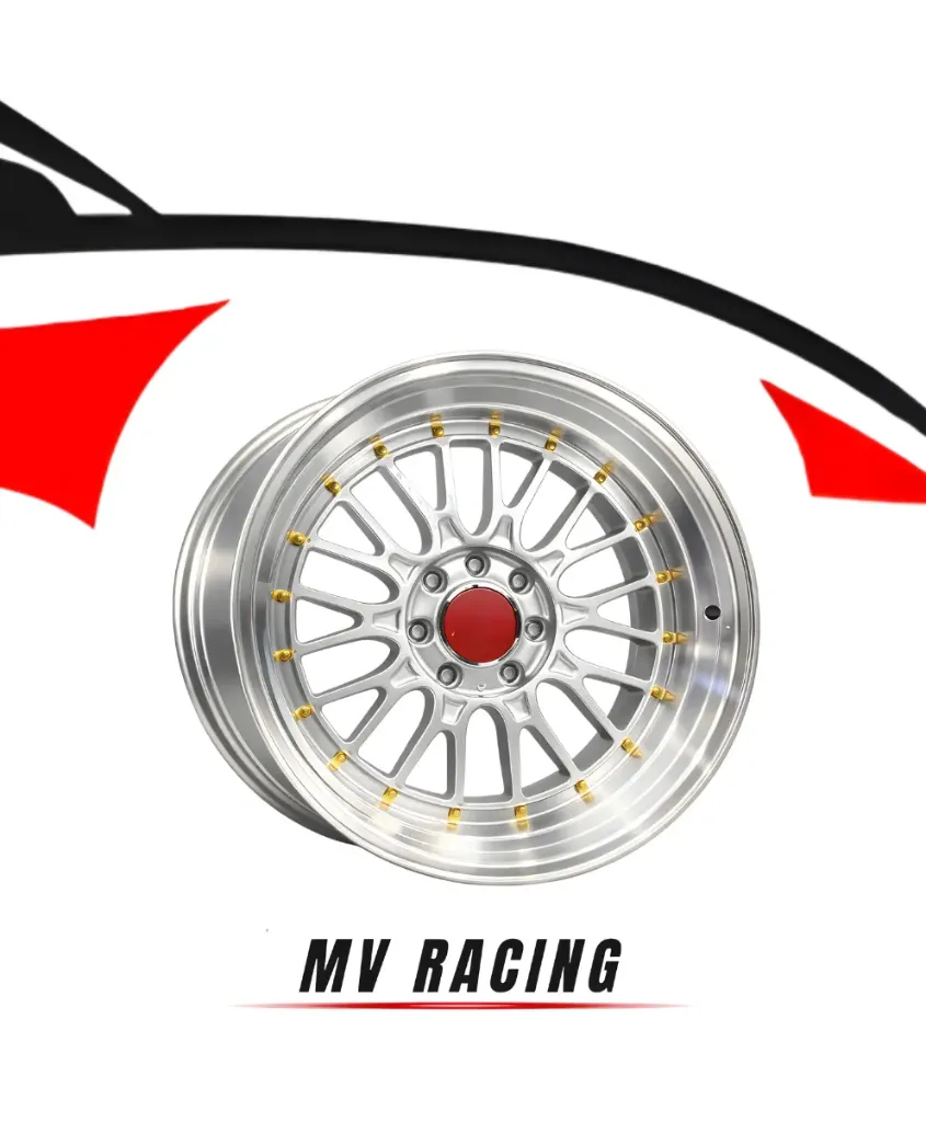 170616R 17X9.5 5X100 SILVER MACHINE GOLD RIVETS