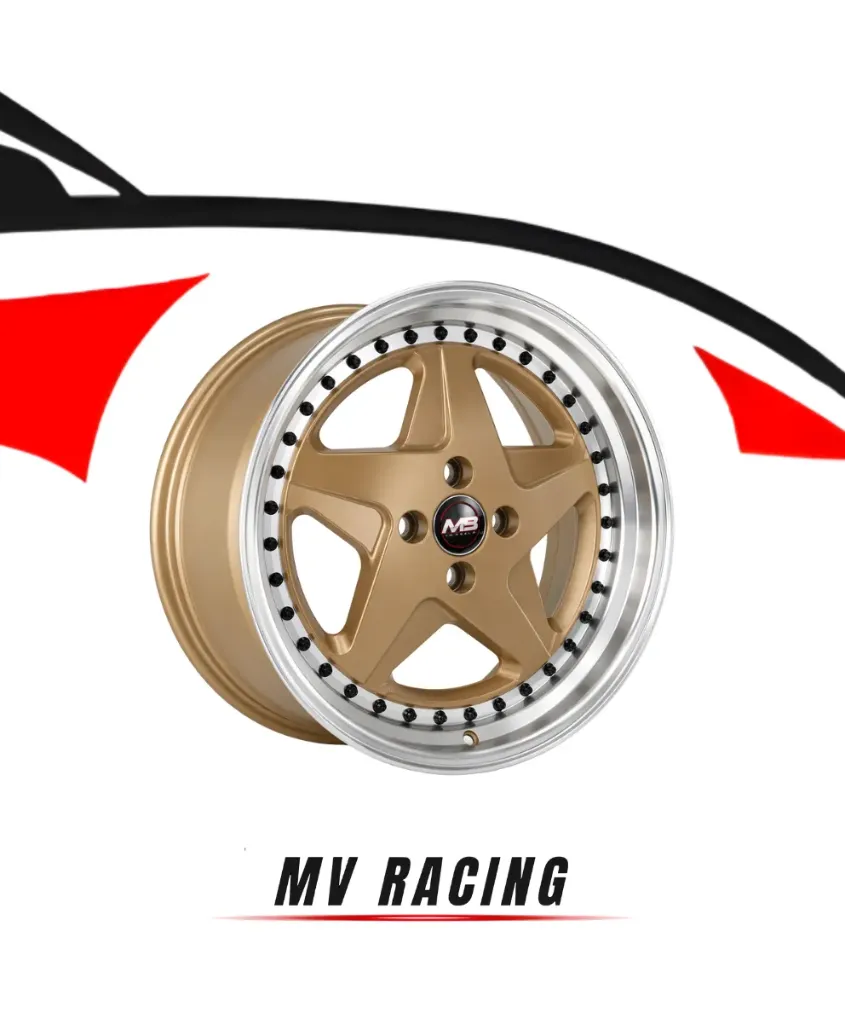Juego de Rines (4pzas) 17X8.5  4X100 ET 30 CB 73.1 MATT BRONZE MACHINES LINES+BLACK RIVETS