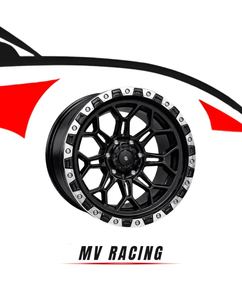 Juego de Rines (4pzas) 16X8.0 6X114.3 ET 0 CB 66.1 MATT BLACK MACHINE LIP