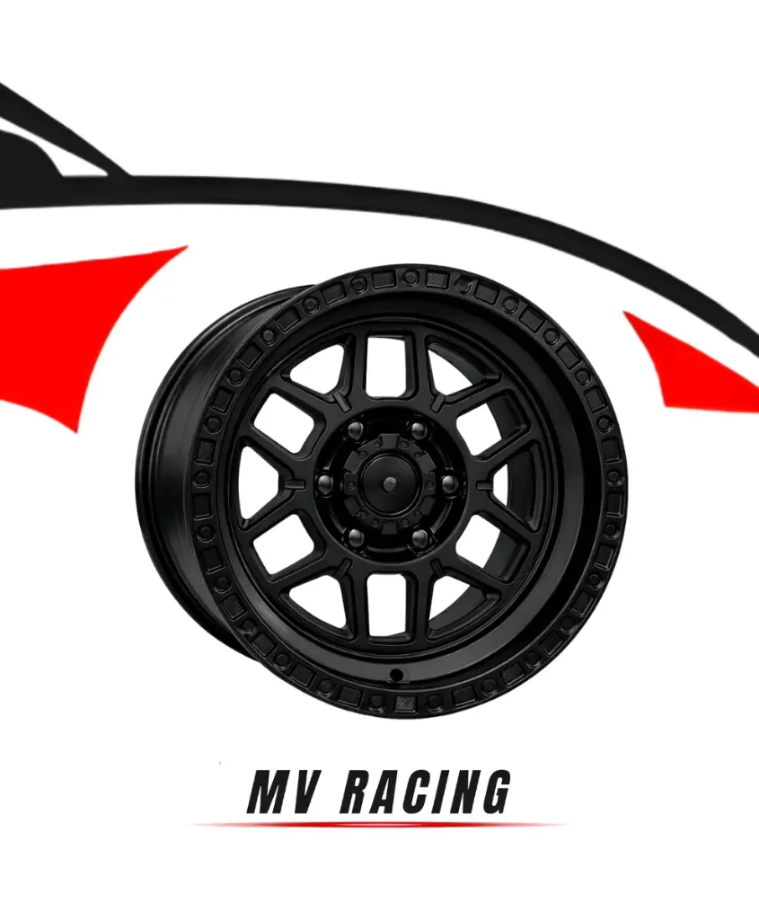 Juego de Rines (4pzas) 18X9.0 6X114.3 ET 10 CB 66.1 MATT BLACK MACHINE LIP