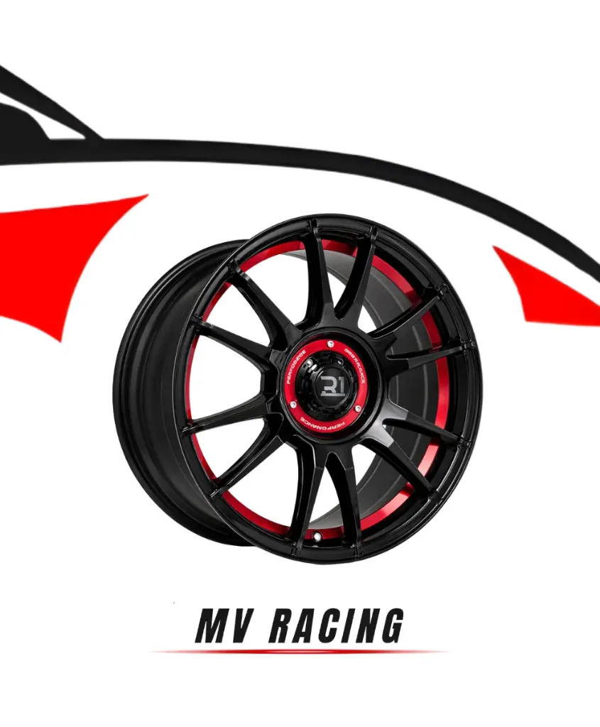 Juego de Rines (4pzas) 17X7.5 4X100/114.3 ET 35 CB 73.1 BLACK+RED UNDERCUT